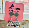 Multicolor Oxidized Jhumkas