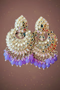Party wear lavender Chandbali earrings